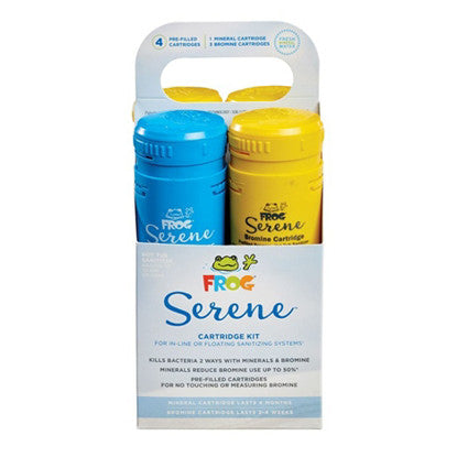 FROG Serene Cartridge Kit (1 Mineral Cartridge / 3 Bromine Cartridges). Green Cartridge floating holder not included.